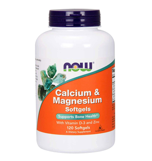 Calcium & Magnesium Softgels/with Vit D and Zinc, 120 гел капсули